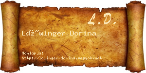 Lőwinger Dorina névjegykártya